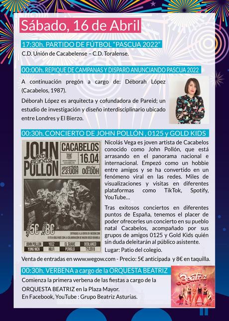 Fiestas de Pascua 2022 en Cacabelos. Programa de actividades 8