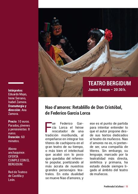 'Ponferrada Es Cultura' presenta su programación, recuperando el formato de mano. Consulta todas las actividades 36