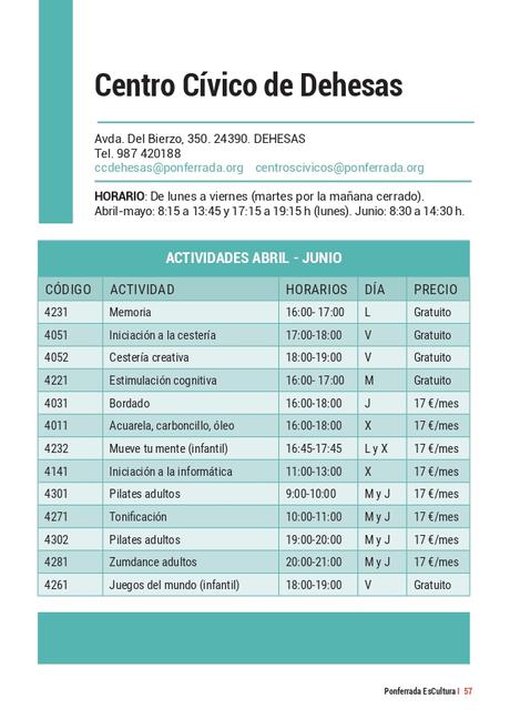 'Ponferrada Es Cultura' presenta su programación, recuperando el formato de mano. Consulta todas las actividades 78