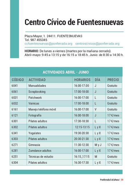 'Ponferrada Es Cultura' presenta su programación, recuperando el formato de mano. Consulta todas las actividades 80