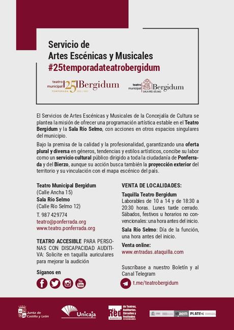 'Ponferrada Es Cultura' presenta su programación, recuperando el formato de mano. Consulta todas las actividades 25