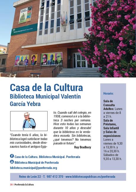 'Ponferrada Es Cultura' presenta su programación, recuperando el formato de mano. Consulta todas las actividades 59