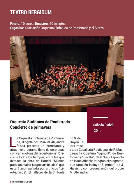 'Ponferrada Es Cultura' presenta su programación, recuperando el formato de mano. Consulta todas las actividades 29