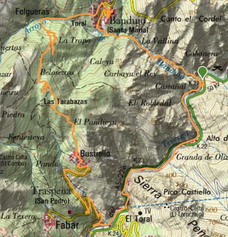Circular a Banduxo por camín vieyu.