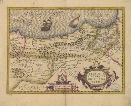 Mapa de la costa cantábrica, por G. Mercator (1632)