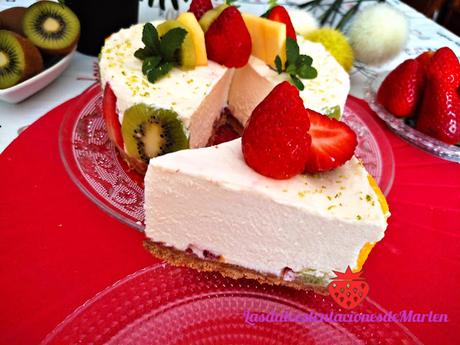 Tarta de Chocolate Blanco y Fruta