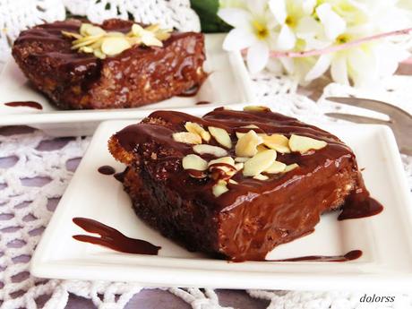 Torrijas de chocolate con pan judío Challah  y almendras