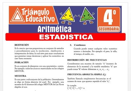 Estadística para Cuarto de Secundaria Estadística para Cuarto de Secundaria