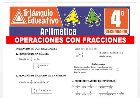 Operaciones con Fracciones para Cuarto de Secundaria