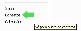 Opción para ver la lista de contactos de Hotmail Opción de lista de contactos de Hotmail