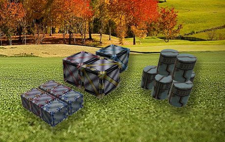 Papercraft Terrain - Scatter - Crates and Drums, de Arjade Productions