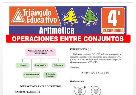 Operaciones entre Conjuntos para Cuarto de Secundaria Operaciones entre Conjuntos para Cuarto de Secundaria