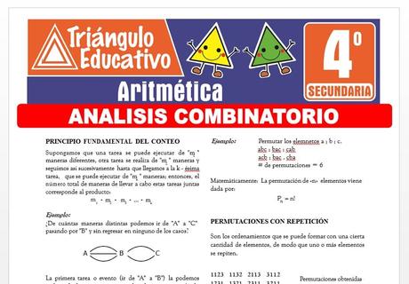 Análisis Combinatorio para Cuarto de Secundaria