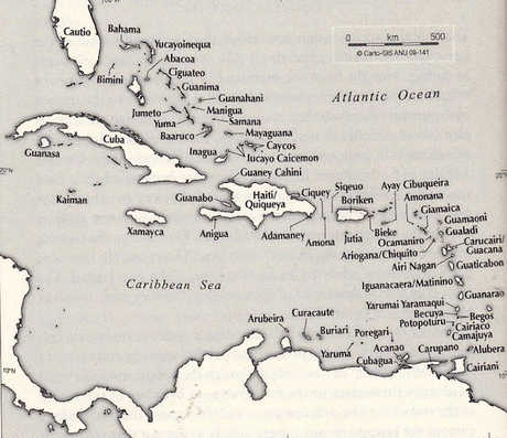 Como se llamaban las Islas del Caribe antes de la llegada de los Europeos