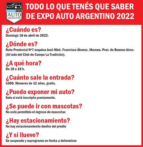 Llega Expo Auto Argentino 2022 mañana domingo 10 de abril
