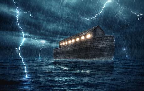 arca de Noé en medio de una tormenta