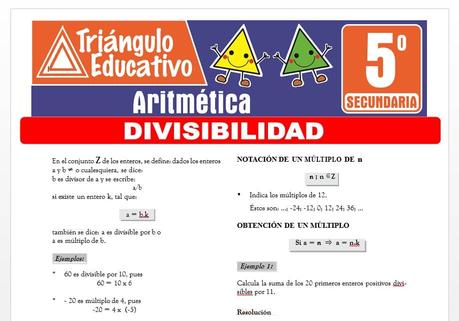 Divisibilidad para Quinto de Secundaria Divisibilidad para Quinto de Secundaria