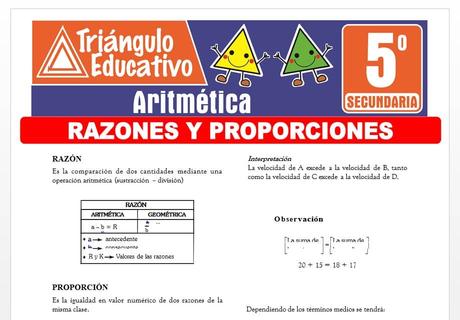 Razones y Proporciones para Quinto de Secundaria