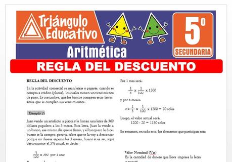Regla del Descuento para Quinto de Secundaria Regla del Descuento para Quinto de Secundaria