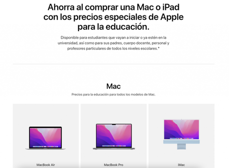 Apple ofrece un descuento especial a estudiantes