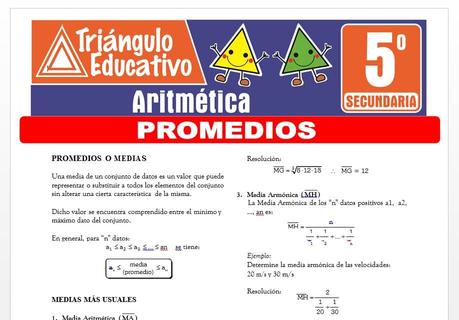 Promedios para Quinto de Secundaria Promedios para Quinto de Secundaria