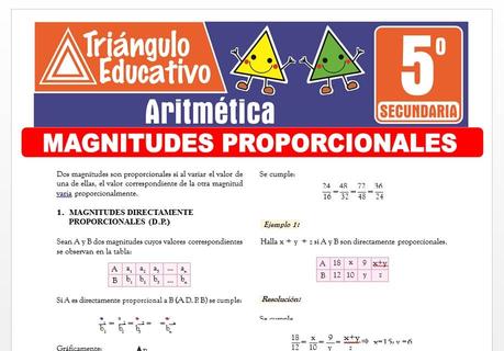 Magnitudes Proporcionales para Quinto de Secundaria