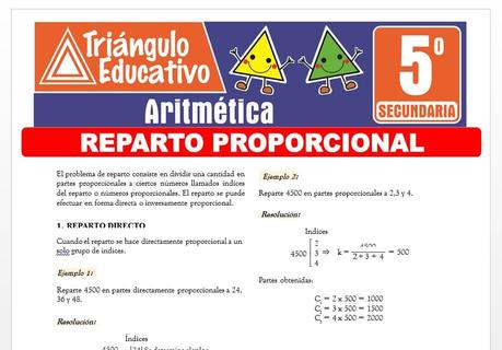 Reparto Proporcional para Quinto de Secundaria Reparto Proporcional para Quinto de Secundaria