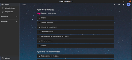 preferencias del programa