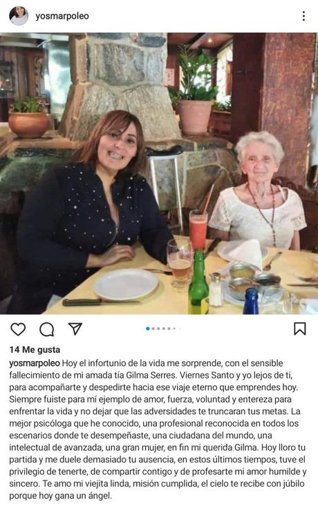 Falleció la Doctora Gilma Serres, Tía de la periodista Yosmar Poleo