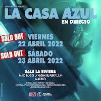 Doble concierto de La Casa Azul en La Riviera en abril