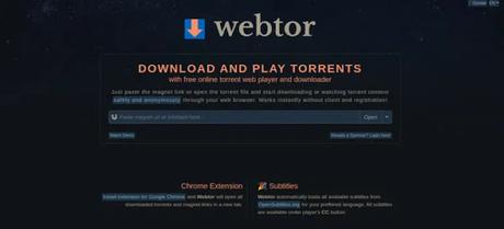 WebTor.io, servicio para descargar torrents desde el navegador