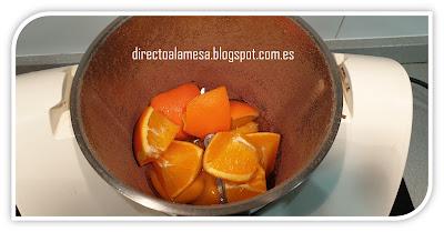 Bizcocho de naranja y chocolate