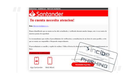 La OSI alerta: Si eres cliente de Santander cuidado con este correo