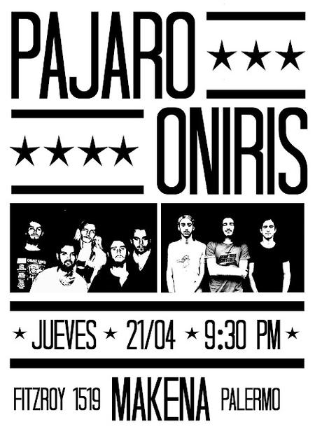 Pájaro & Oniris en Vivo - Jueves 21 en Makena