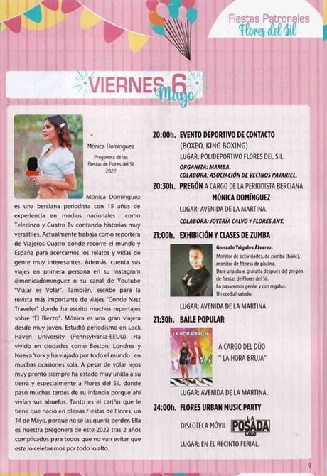 Fiestas de Flores del Sil. Programa de las actividades preparadas para celebrar del 6 al 8 de mayo de 2022 1