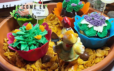 Cupcake terrario para Pascua sin gluten y sin lactosa