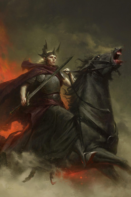 La primera ilustración de Elric de Melniboné La primera ilustración de Elric de Melniboné