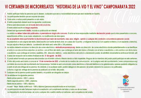 El Ayuntamiento de Camponaraya convoca la sexta edición del Certamen de Microrrelatos ‘Historias de la Vid y el Vino’ 1