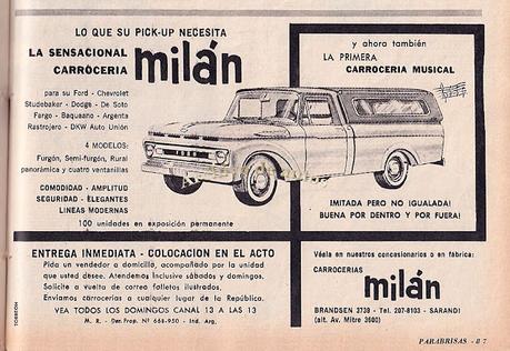Cúpulas Milán para camionetas de producción nacional en el año 1961 Cúpulas Milán para camionetas de producción nacional en el año 1961