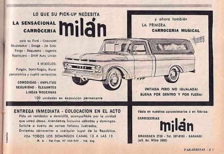 Cúpulas Milán para camionetas de producción nacional en el año 1961