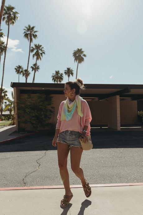 Collage Vintage wearing a festival look from Kujten cashmere collection