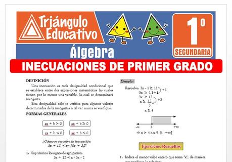 Inecuaciones de Primer Grado para Primero de Secundaria Inecuaciones de Primer Grado para Primero de Secundaria
