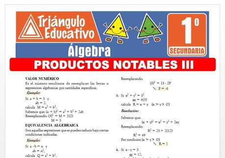 Productos Notables III para Primero de Secundaria