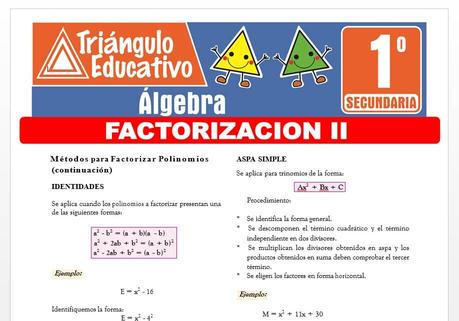 Factorización II para Primero de Secundaria