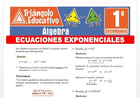 Ecuaciones Exponenciales para Primero de Secundaria