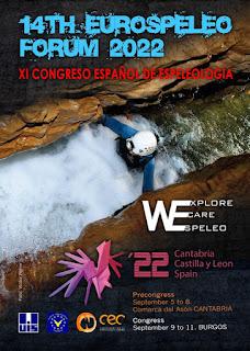 Estaremos en el XIV EuroSpeleo Forum 2022 y en el XI Congreso Español de Espeleología