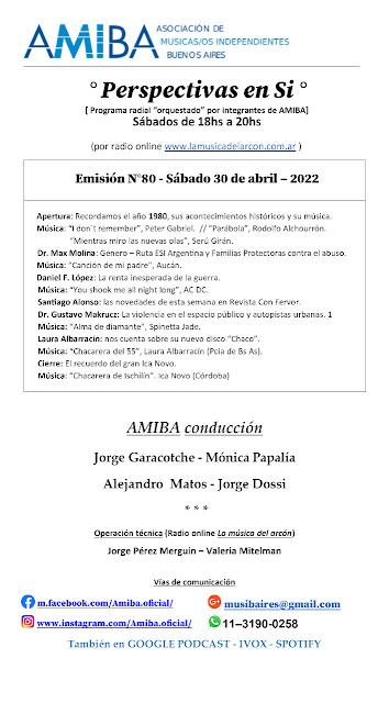 Perspectivas en Si  (Programa Radial de AMIBA): Emisión 80