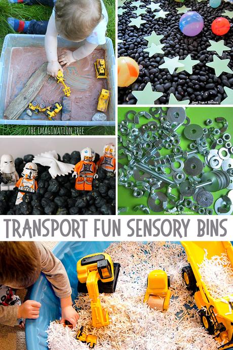Transport Fun Sensory Bins: más de 55 ideas de contenedores sensoriales