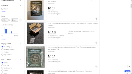 Aparecen en Ebay monedas de Aeldari antes de salir o ser anunciadas