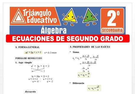 Ecuaciones de Segundo Grado para Segundo de Secundaria